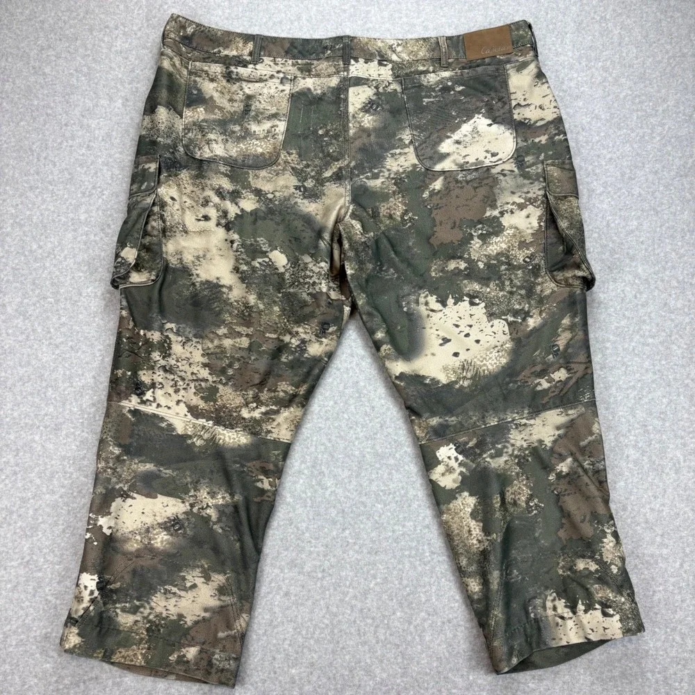 Cabelas Cargo Pants Mens 46 Tall Green Brown Camo Hunting Double‎ Knee Outdoor